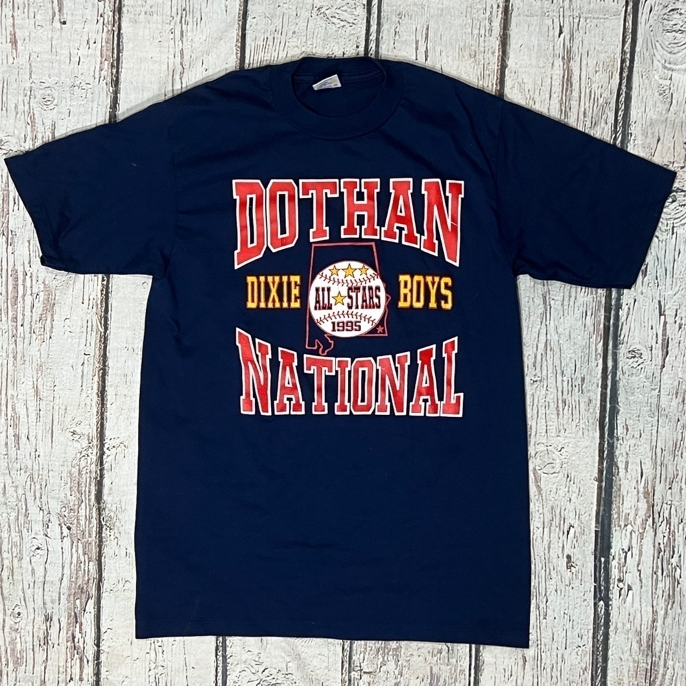 Vintage 90s Dothan National All Stars 1995 Baseball Blue Tshirt
